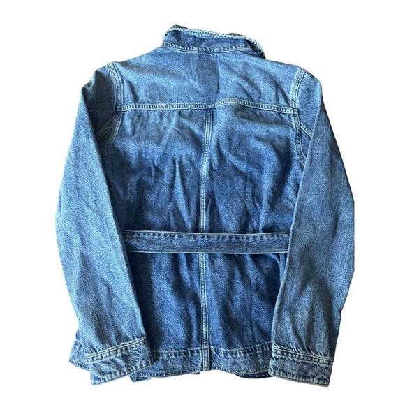 GAP Women’s Belted Denim Jean Jacket Size Medium – Classic Blue Wash - NWT - Picture 2 of 3